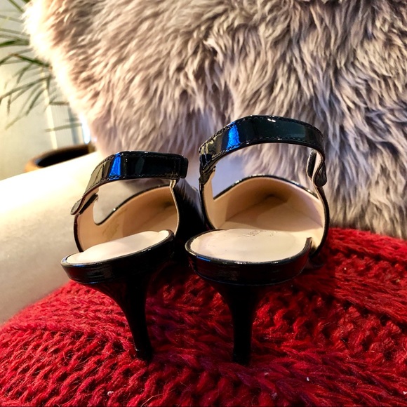 Kate Spade Ocean Black Patent Leather Sling-Back Pumps - Picture 5 of 9